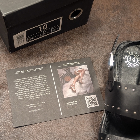 Vintage Foundry Co Linda Leather Studded Slingback Sandal Size 10 NIB - Picture 5 of 9